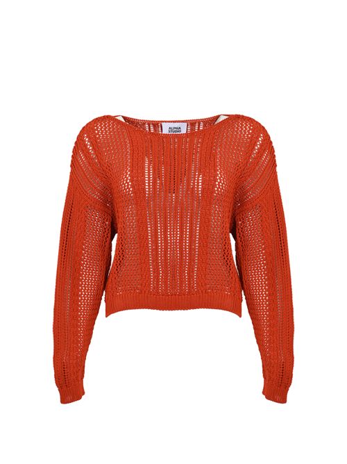 Maglia in cotone traforato crochet Alpha studio | AD-6231C2011